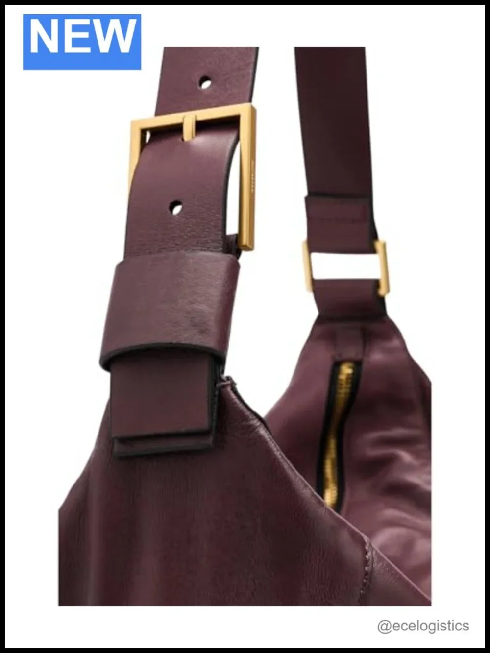 Leather Lamb Hobo Shoulder Bag with Zipper Closure, Lightweight